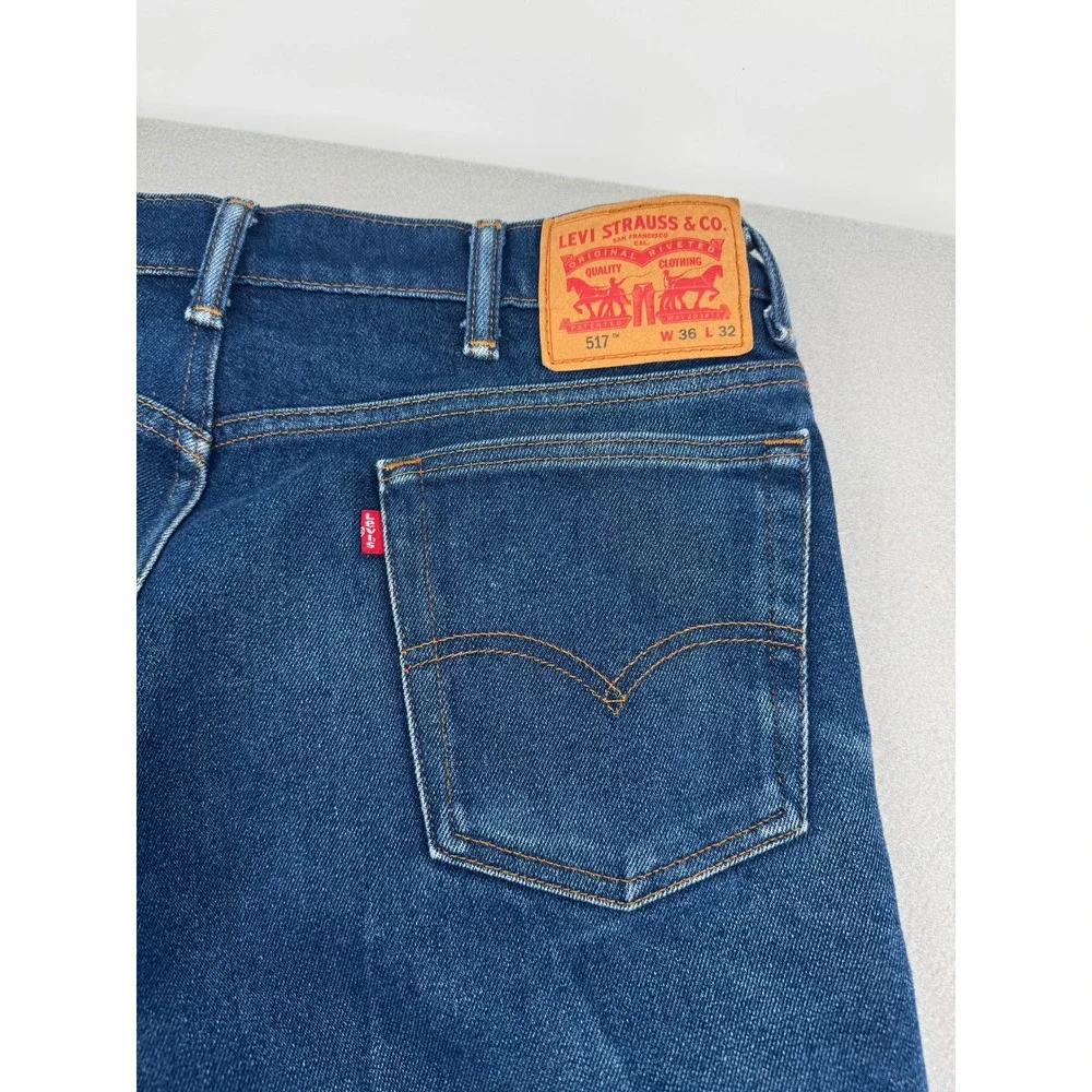 Levis 517 Bootcut Jeans Mens 36x32 Blue Denim Western Americana Medium Wash